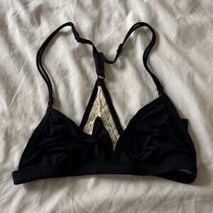Urban Outfitters Black and Cream Lace Bralette